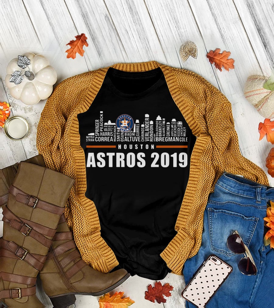 Houston Astros Skyline Player Names 2019 T-Shirt