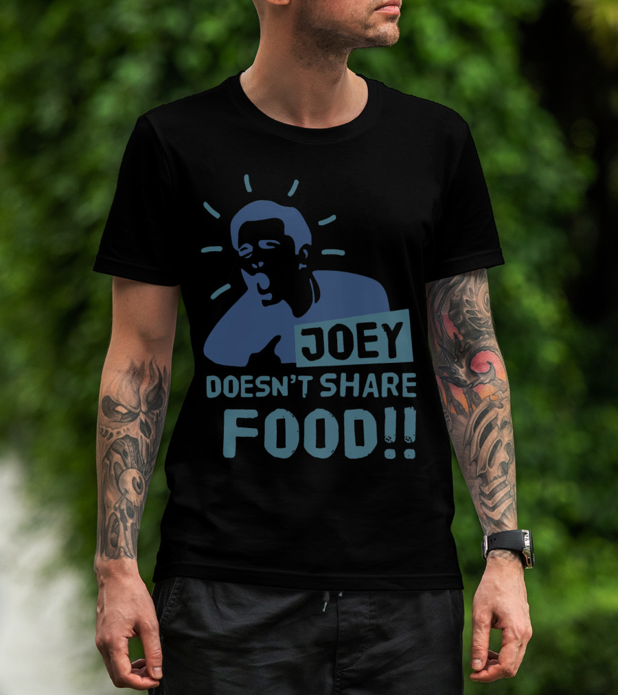 Joey Doesn't Share Food Iconic Shouting Silhouette With Exclamation Marks T-Shirt
