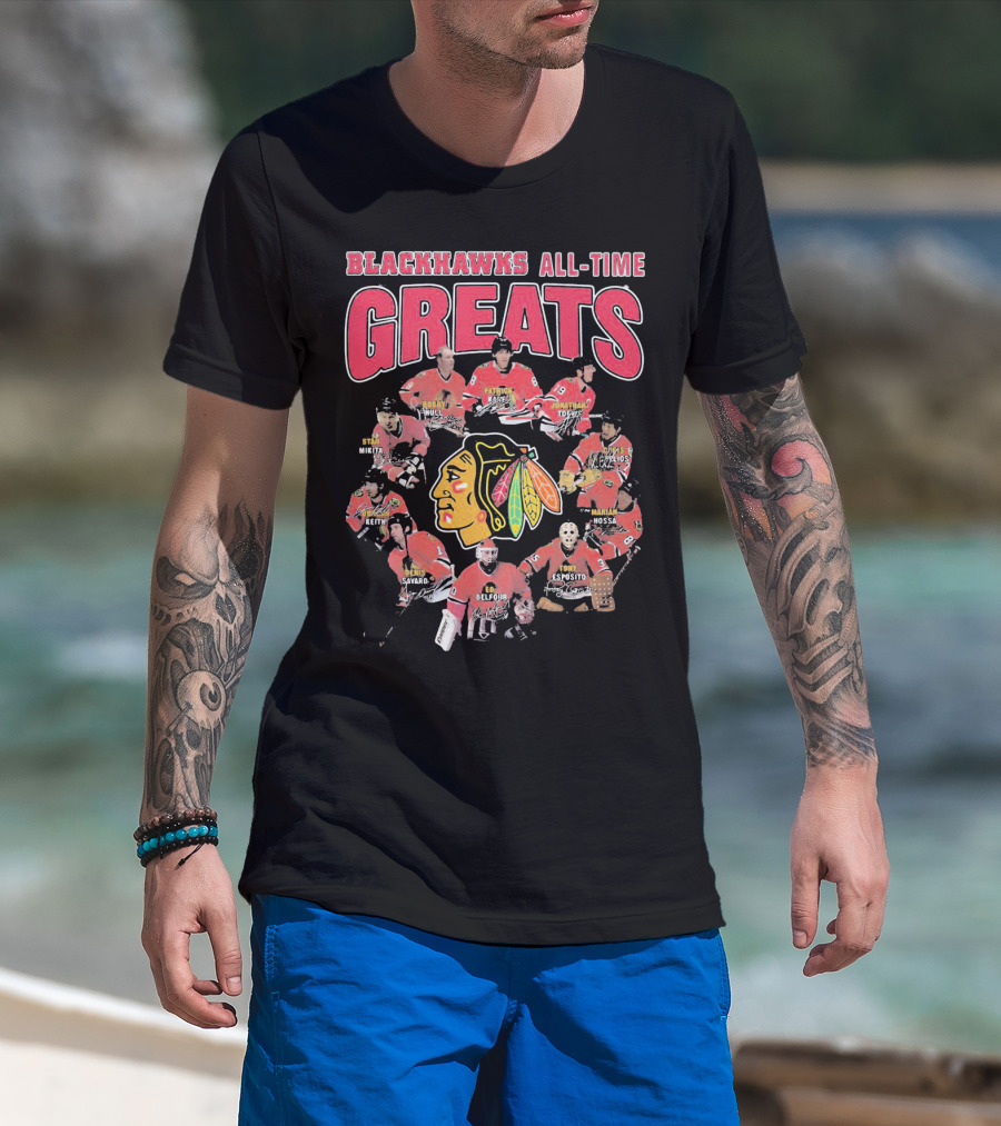 Blackhawks All-Time Greats Legends Hockey Team T-Shirt