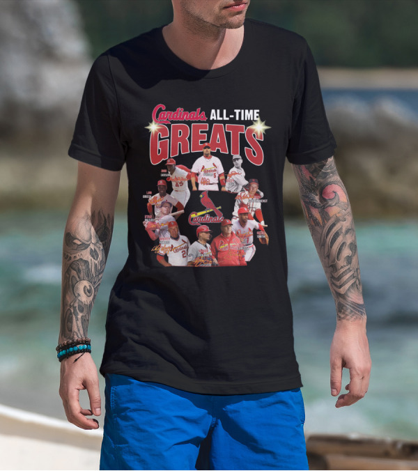 Cardinals All-Time Greats Legends Bob Gibson Lou Brock Stan Musial Ozzie Smith Tony La Russa T-Shirt