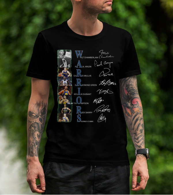 WARRIORS WILT CHAMBERLAIN PAUL ARIZIN CHRIS MULLIN DRAYMOND GREEN KEVIN DURANT KLAY THOMPSON RICK BARRY STEPHEN CURRY T-Shirt