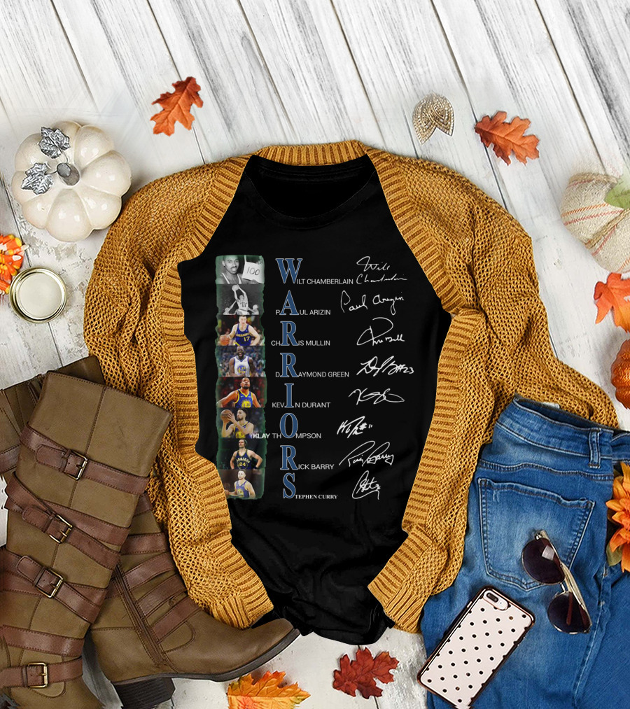 WARRIORS WILT CHAMBERLAIN PAUL ARIZIN CHRIS MULLIN DRAYMOND GREEN KEVIN DURANT KLAY THOMPSON RICK BARRY STEPHEN CURRY T-Shirt