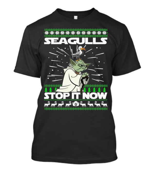 Seagulls Stop It Now Yoda Christmas T-Shirt