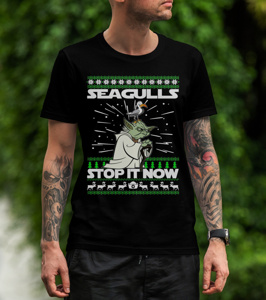 Seagulls Stop It Now Yoda Christmas T-Shirt