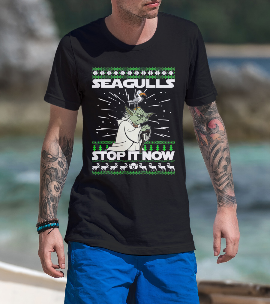 Seagulls Stop It Now Yoda Christmas T-Shirt