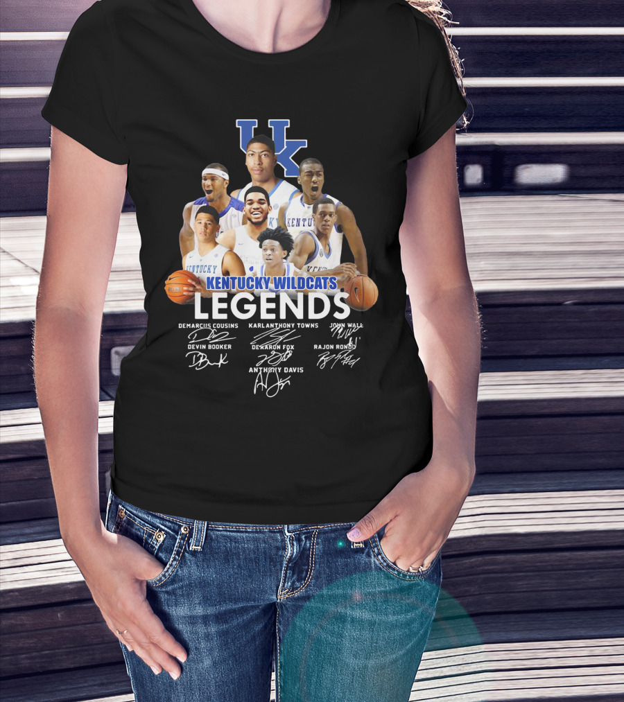 Kentucky Wildcats Legends Demarcus Cousins Karl Anthony Towns John Wall Devin Booker De'aaron Fox Rajon Rondo Anthony Davis T-Shirt