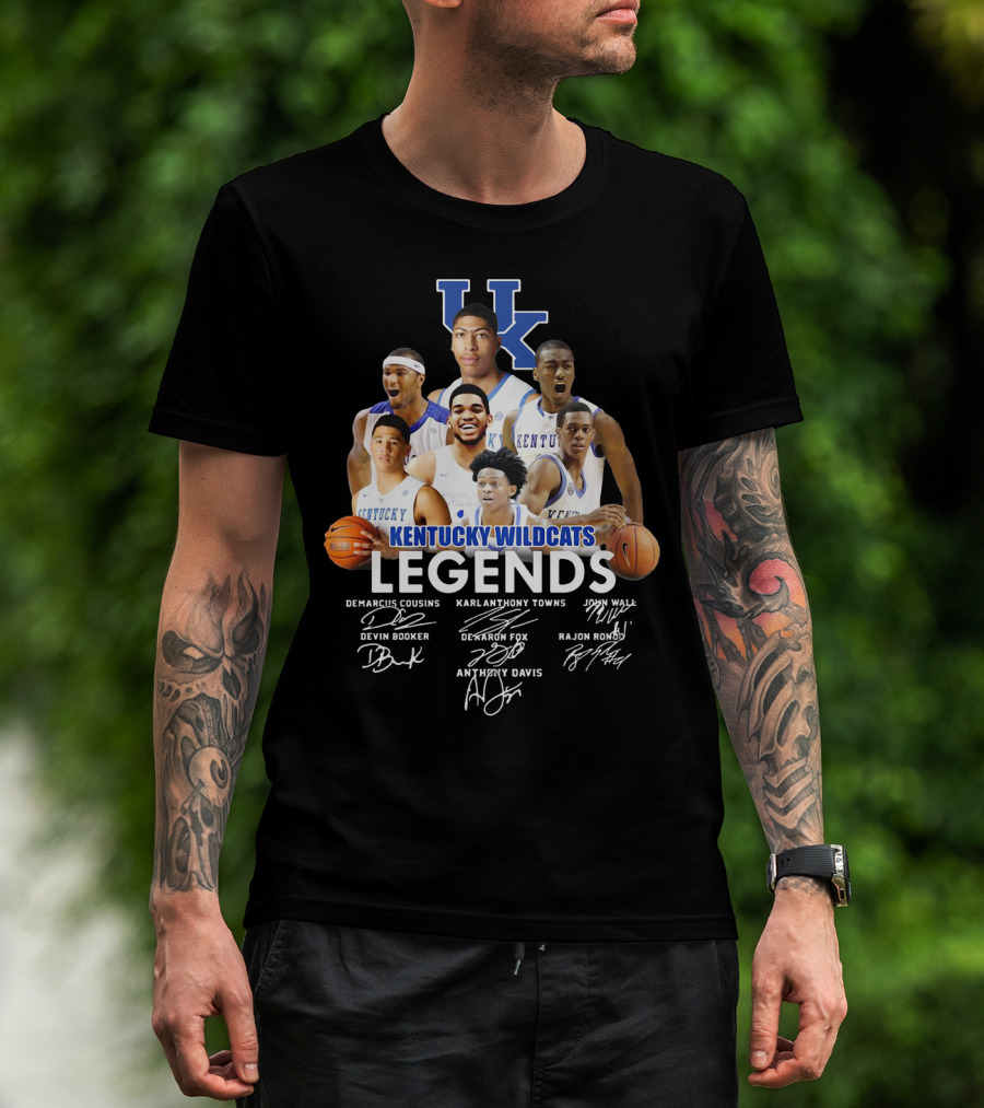 Kentucky Wildcats Legends Demarcus Cousins Karl Anthony Towns John Wall Devin Booker De'aaron Fox Rajon Rondo Anthony Davis T-Shirt