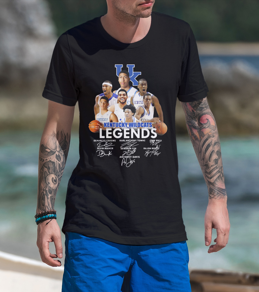 Kentucky Wildcats Legends Demarcus Cousins Karl Anthony Towns John Wall Devin Booker De'aaron Fox Rajon Rondo Anthony Davis T-Shirt