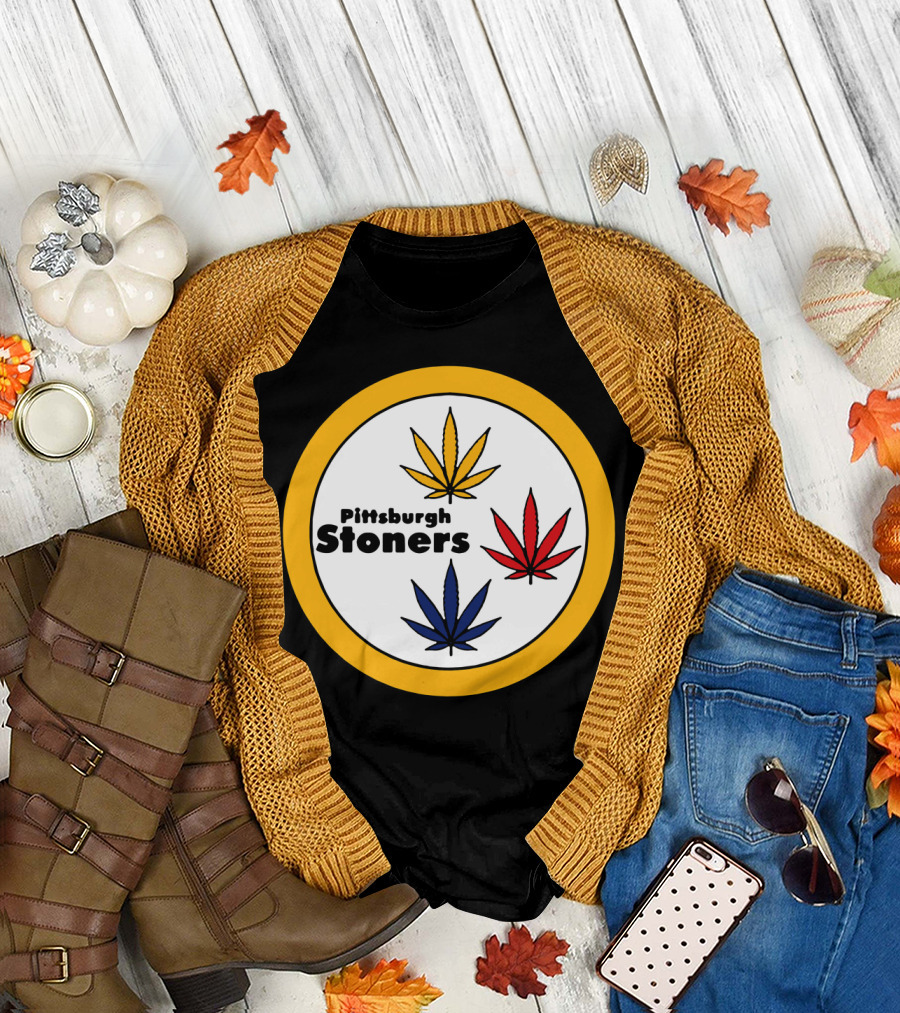 Pittsburgh Stoners Weed Leaves Steelers Colors T-Shirt
