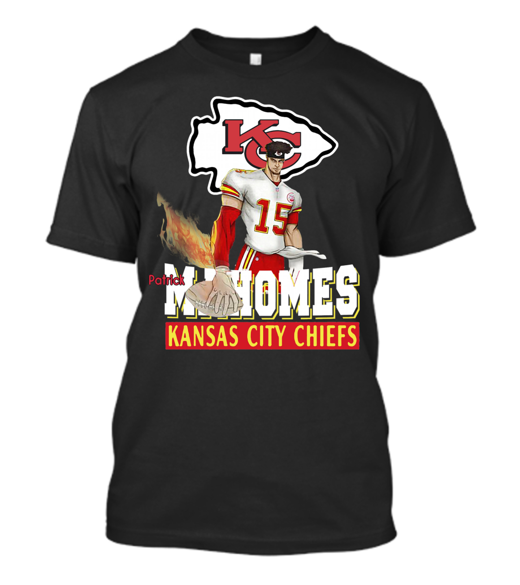 Patrick Mahomes Kc Kansas City Chiefs Football Flame T-Shirt