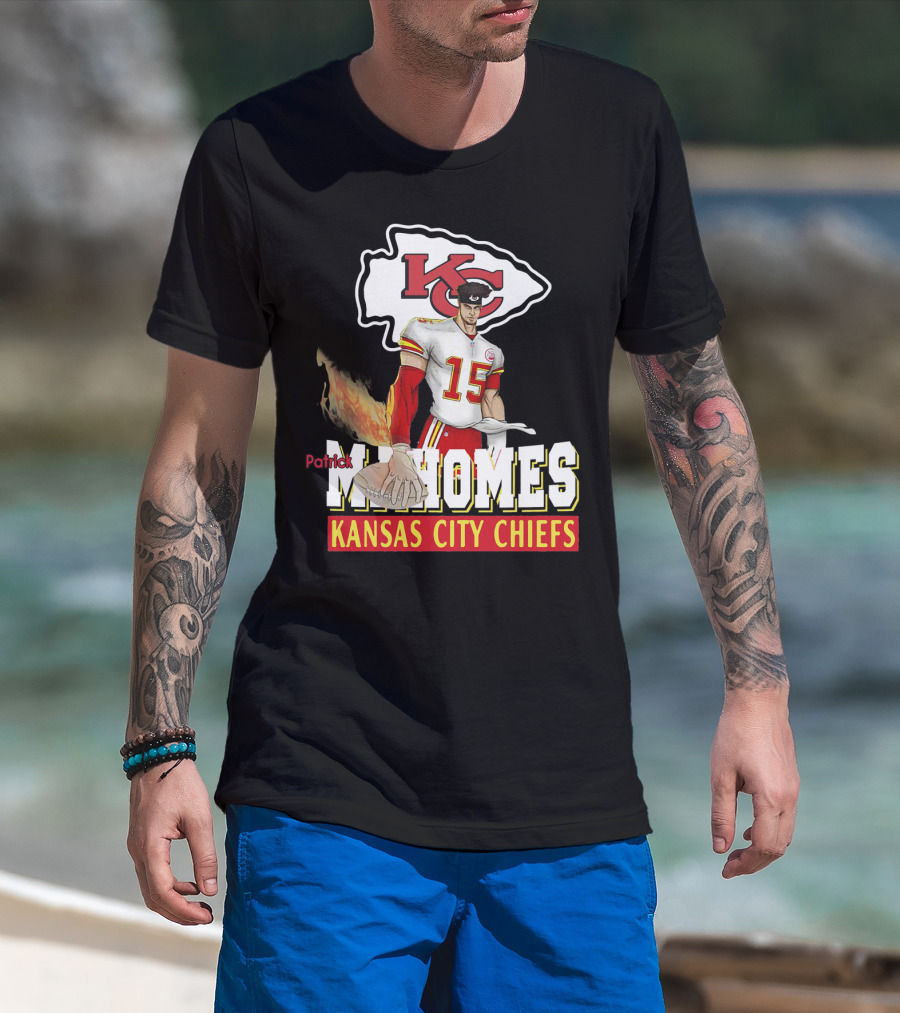 Patrick Mahomes Kc Kansas City Chiefs Football Flame T-Shirt