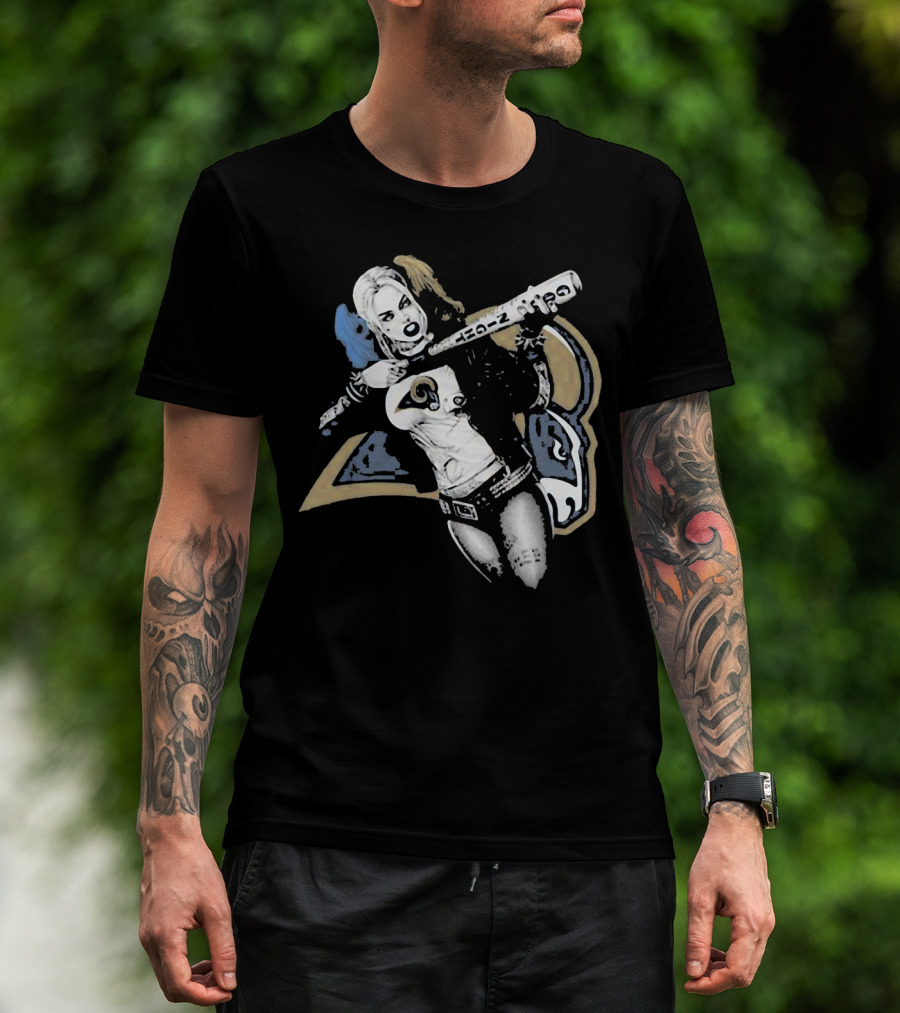 Dc Harley Quinn Rams Bat Villain Crossover T-Shirt