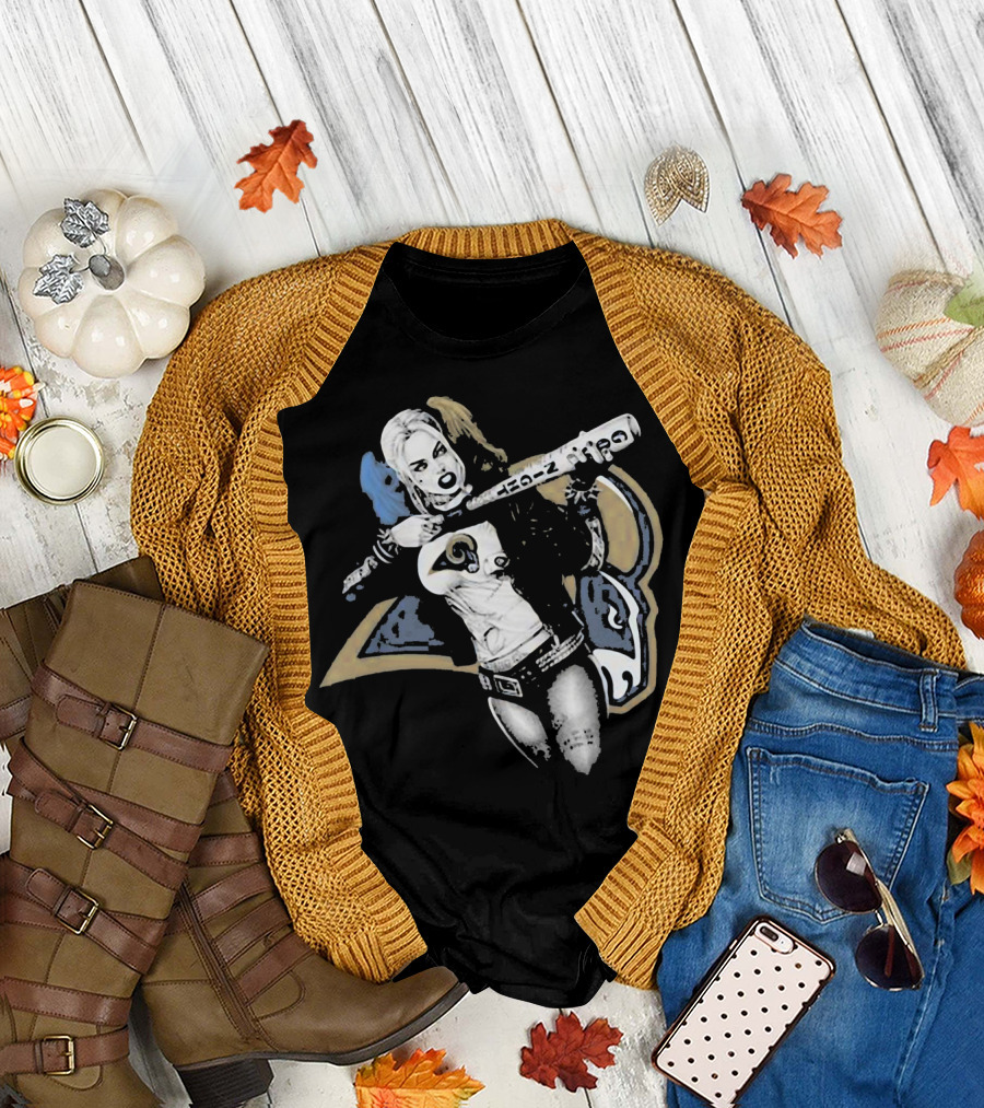 Dc Harley Quinn Rams Bat Villain Crossover T-Shirt