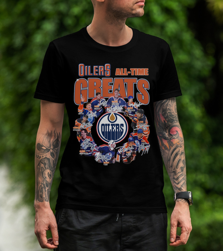 Oilers All Time Greats Wayne Gretzky Edmonton Legends Coffey Messier Kurri T-Shirt