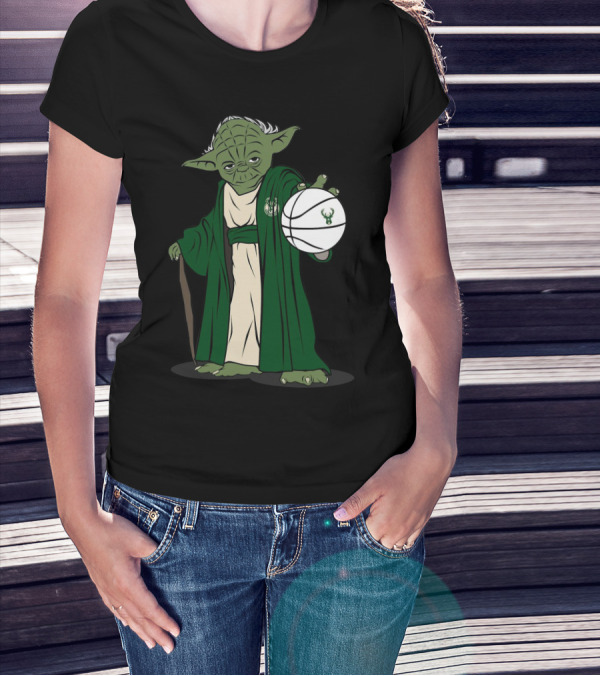 MASTER YODA MILWAUKEE BUCKS BASKETBALL JEDI T-Shirt