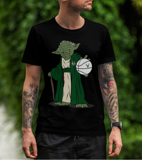 MASTER YODA MILWAUKEE BUCKS BASKETBALL JEDI T-Shirt