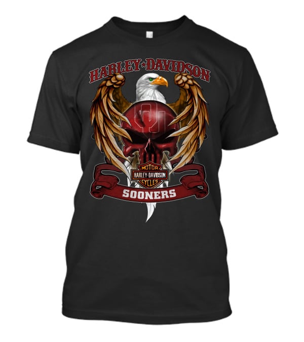 Harley Davidson Eagles Sooners Oklahoma 99 Hd Ncaa T-Shirt