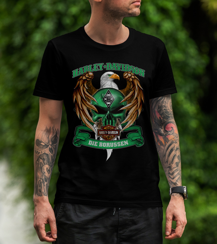 Harley Davidson Borussia Mönchengladbach Die Borussen Eagle Crest T-Shirt