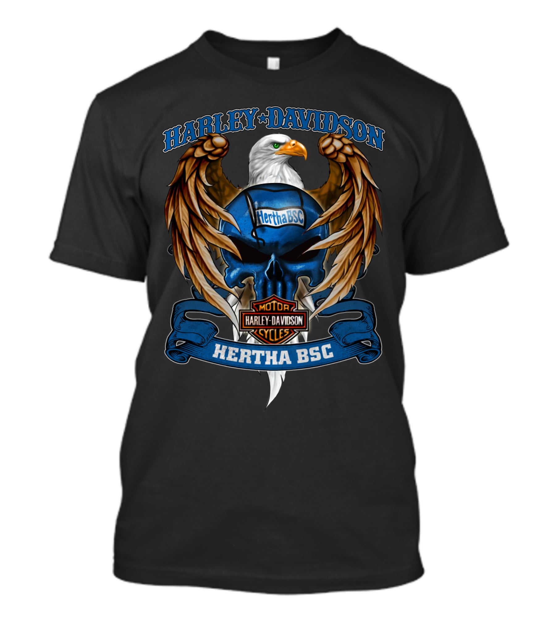 Harley Davidson Hertha Bsc Motor Cycles Bundesliga Eagle T-Shirt