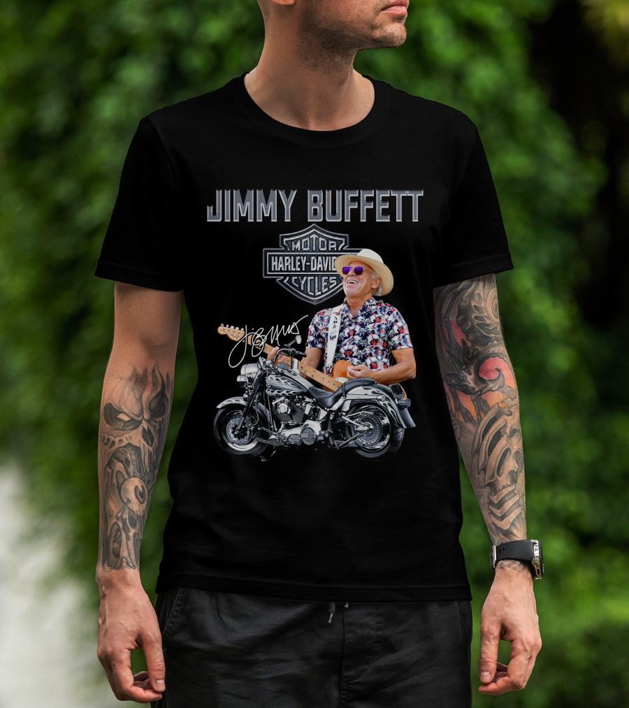 Jimmy Buffett Harley Davidson Motorcycles Vintage Style T-Shirt