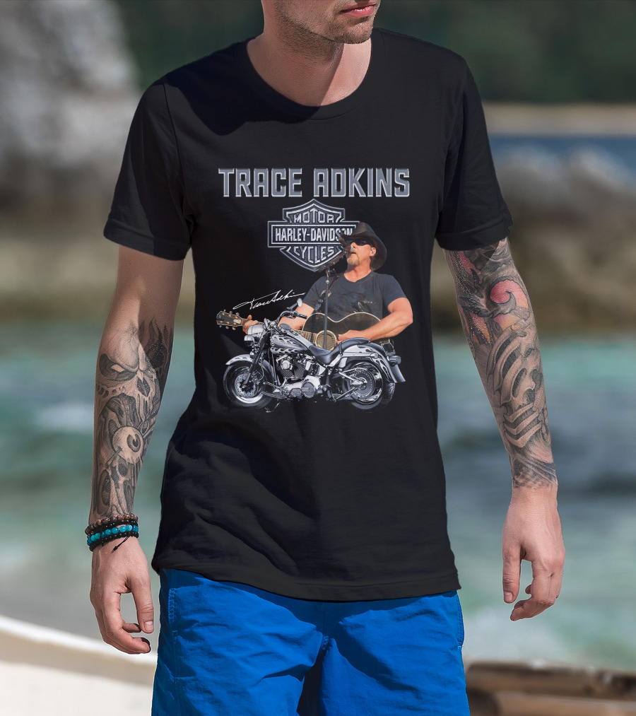 Trace Adkins Harley Davidson Motorcycles Guitar Performance T-Shirt