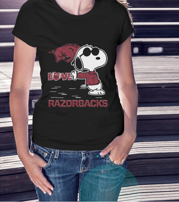 Snoopy Love Razorbacks Arkansas T-Shirt