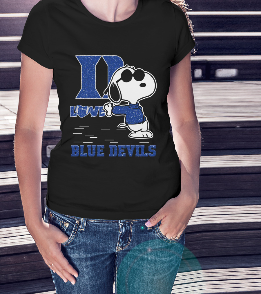 Snoopy Love Duke Blue Devils Peanuts Fan T-Shirt