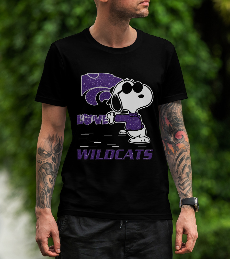 Snoopy Love Kansas State Wildcats Peanuts T-Shirt