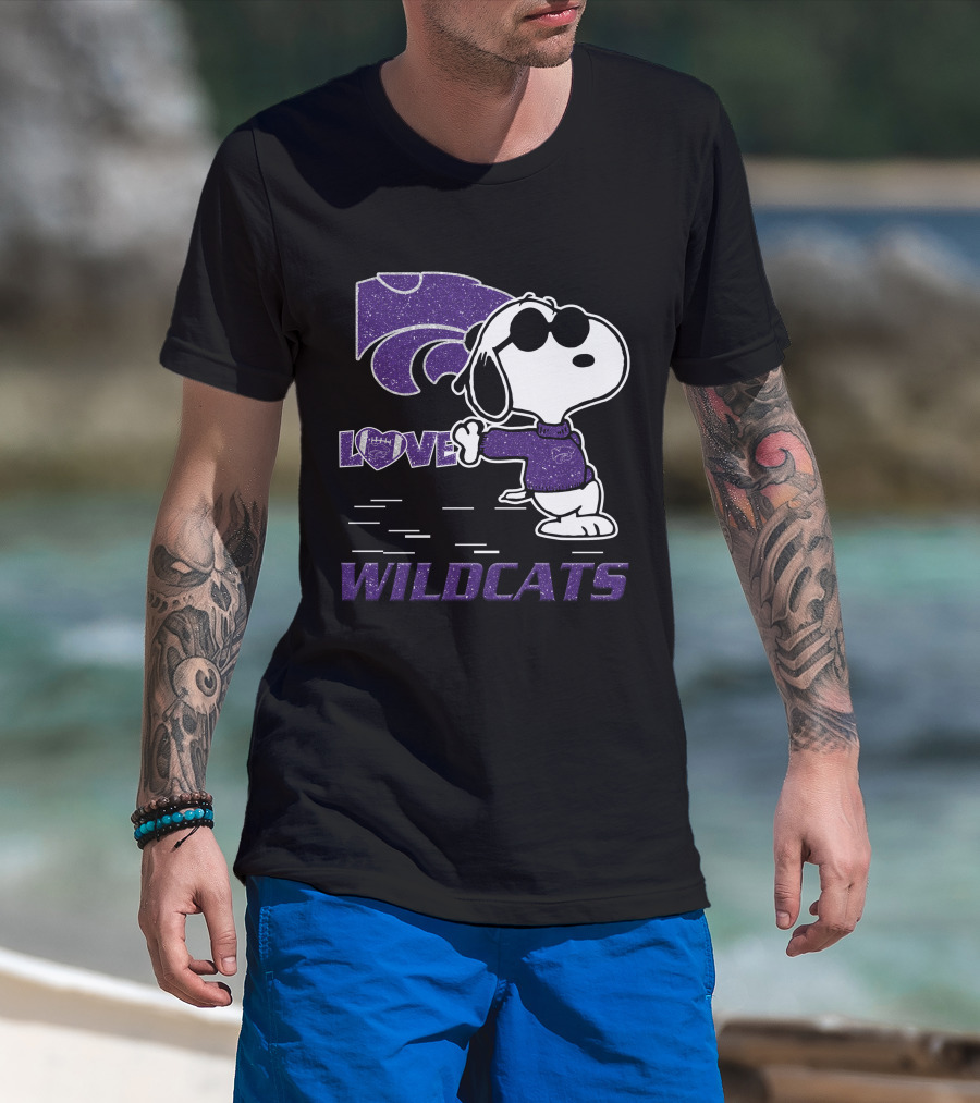 Snoopy Love Kansas State Wildcats Peanuts T-Shirt