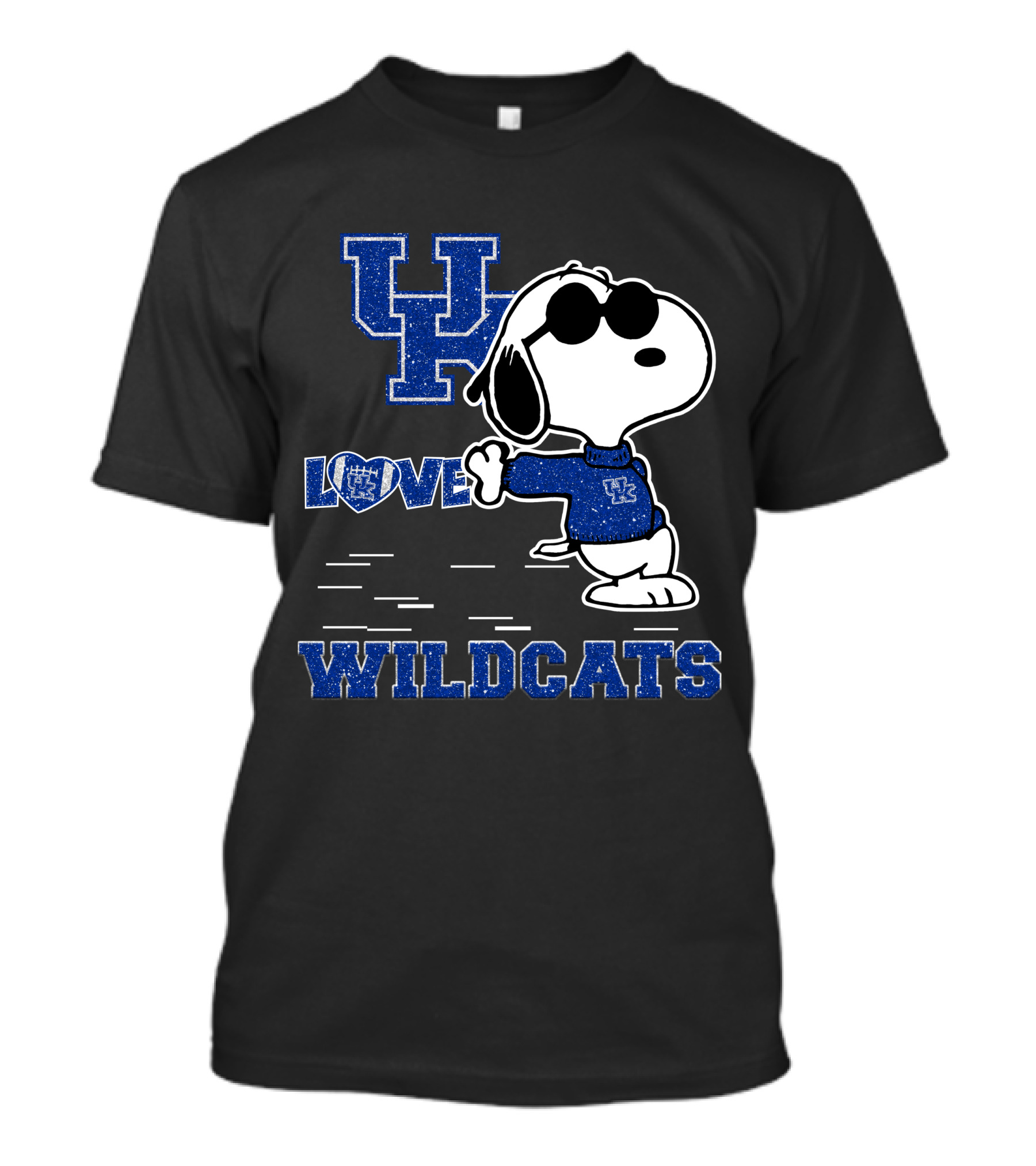 Snoopy Love Kentucky Wildcats Blue UK T-Shirt