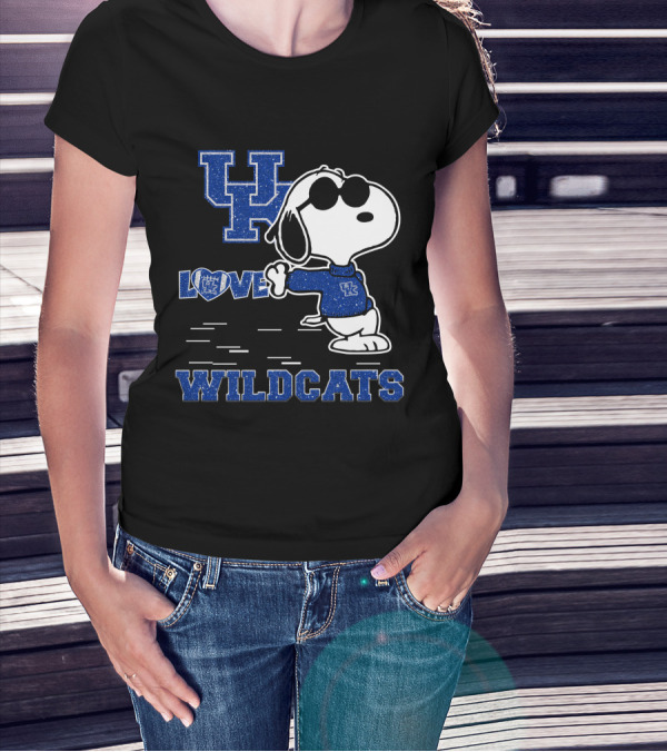 Snoopy Love Kentucky Wildcats Blue UK T-Shirt