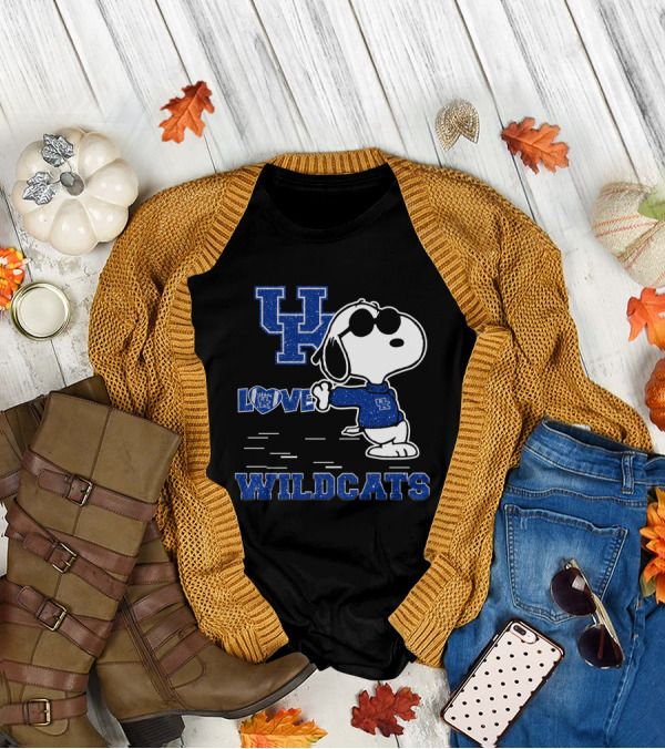 Snoopy Love Kentucky Wildcats Blue UK T-Shirt