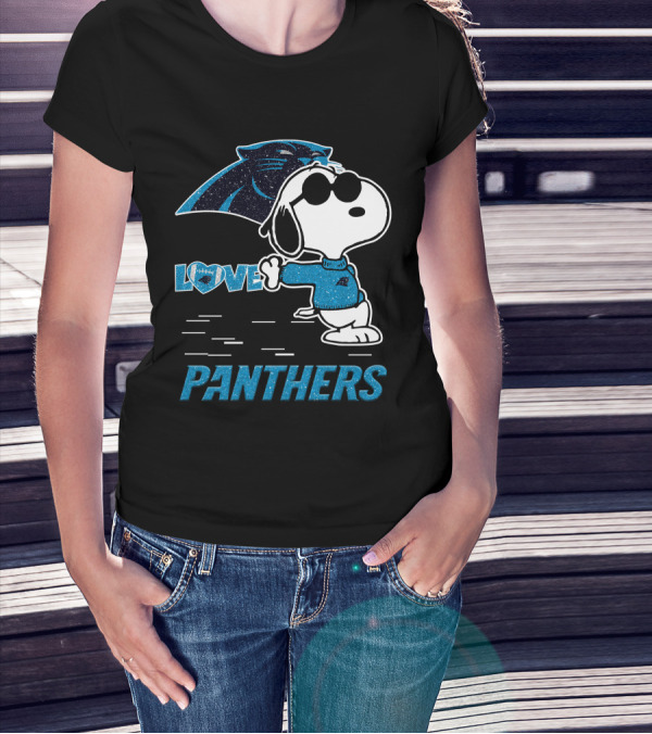 Snoopy Love Panthers Carolina T-Shirt