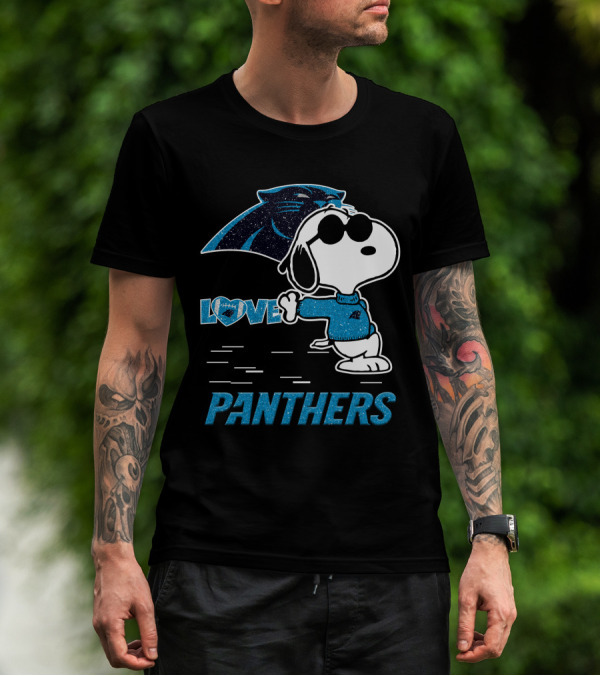 Snoopy Love Panthers Carolina T-Shirt