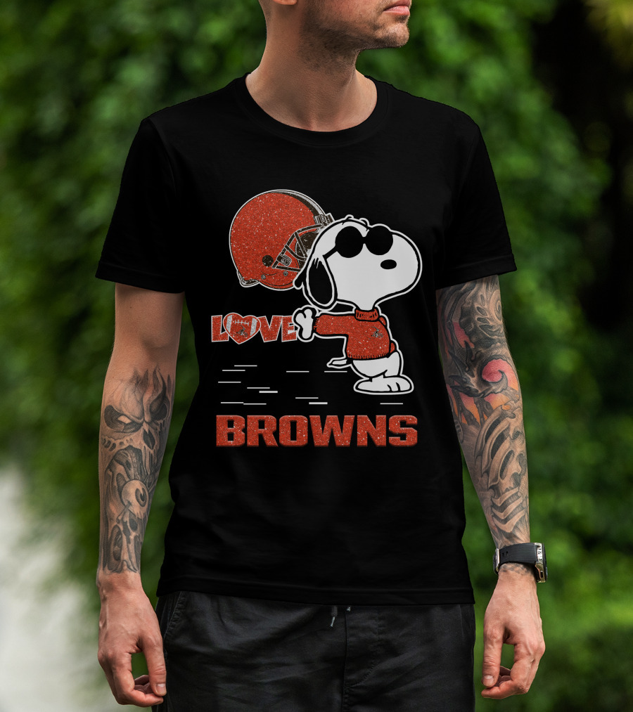 Snoopy Love Browns Cleveland Nfl Football Fans T-Shirt