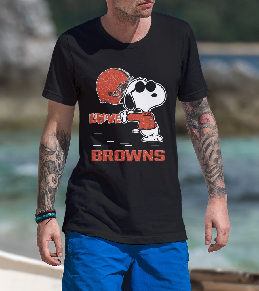 Snoopy Love Browns Cleveland Nfl Football Fans T-Shirt