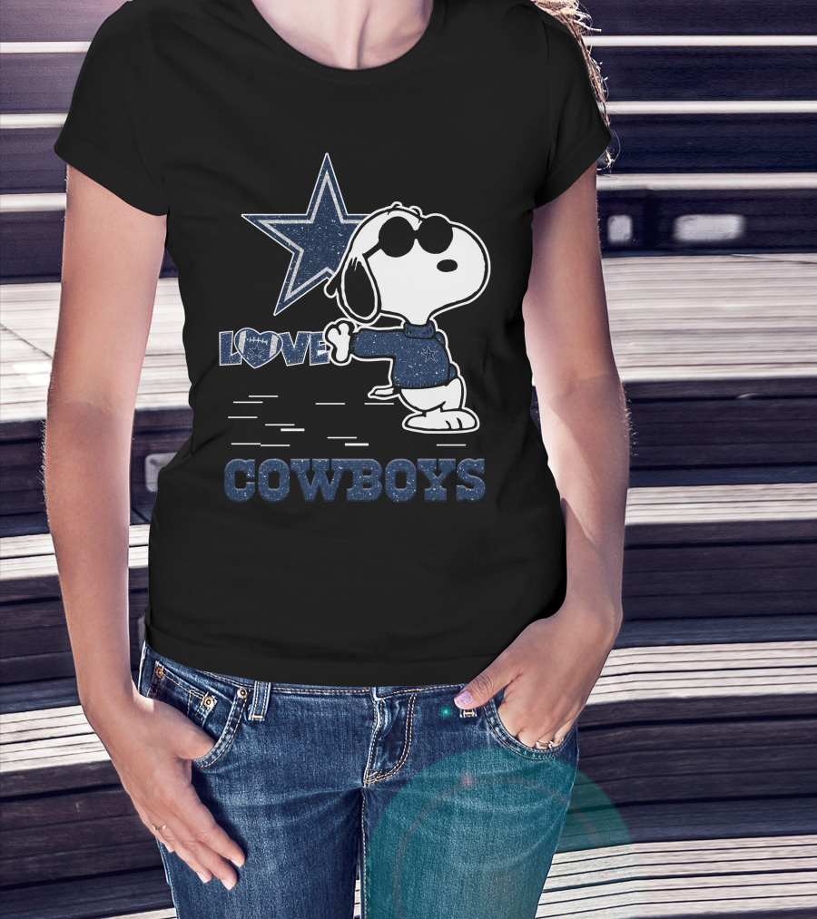 Snoopy Love Dallas Cowboys Nfl Football Fans T-Shirt