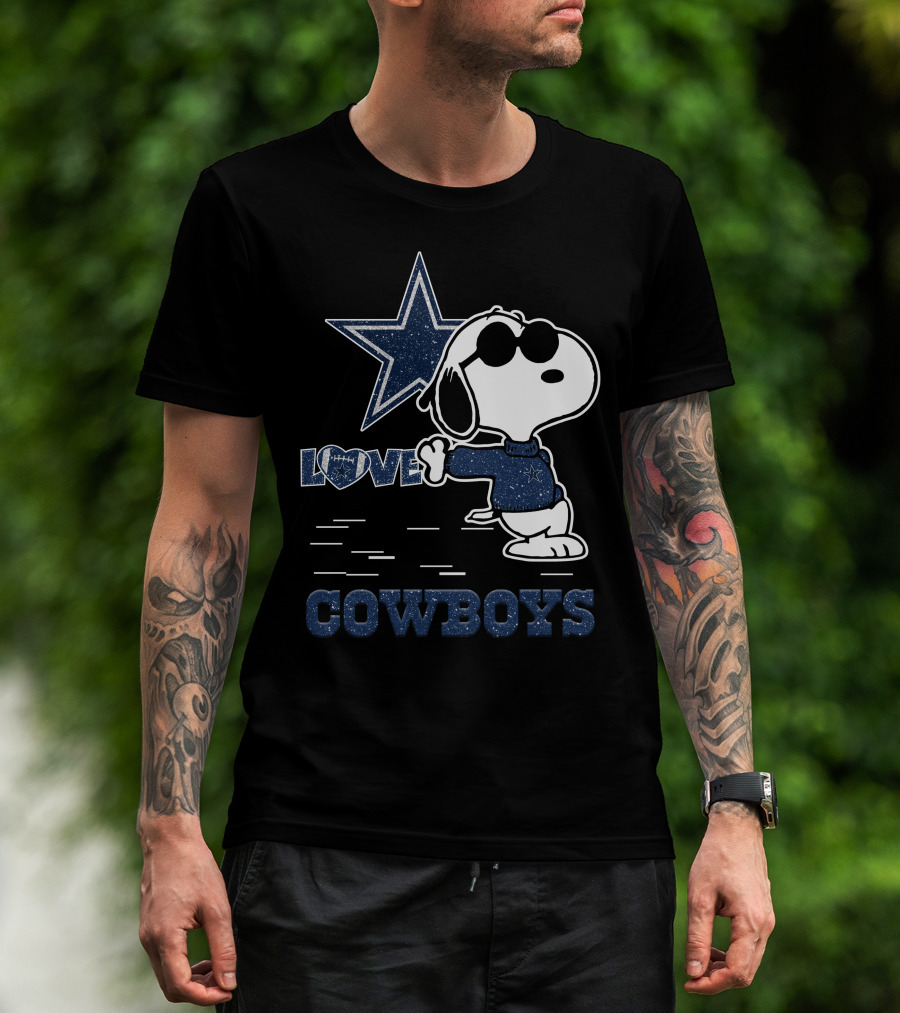 Snoopy Love Dallas Cowboys Nfl Football Fans T-Shirt
