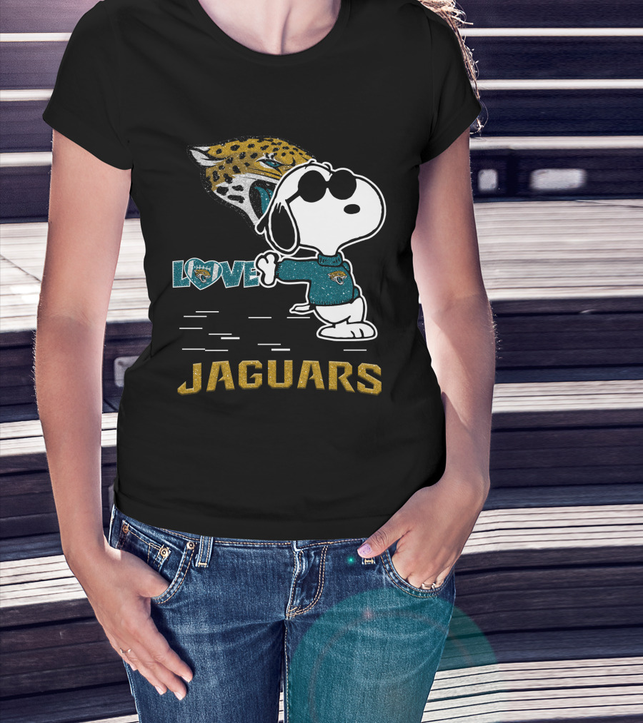 Snoopy Love Jacksonville Jaguars Jaguars T-Shirt