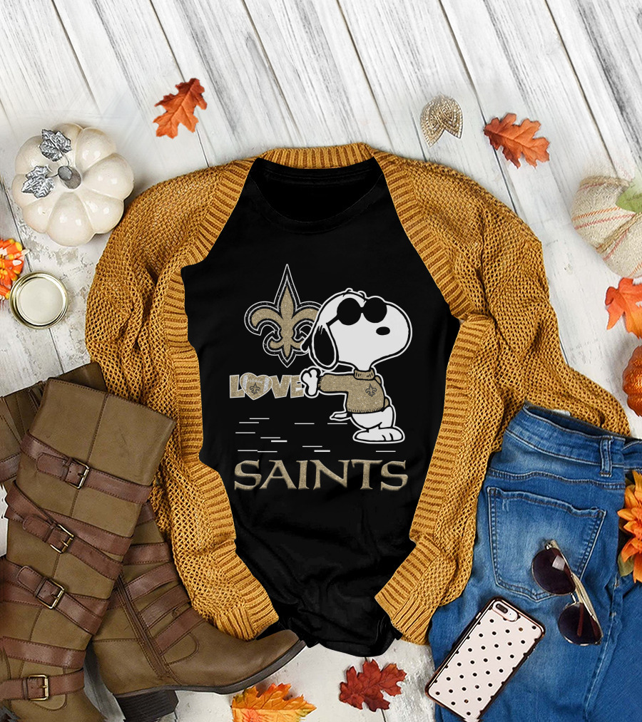Snoopy Love New Orleans Saints Fleur-de-Lis T-Shirt
