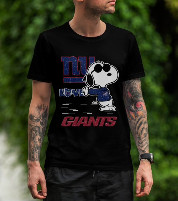 Snoopy NY Giants Love T-Shirt