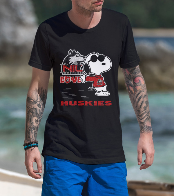 Snoopy NIU Huskies Love Huskies T-Shirt