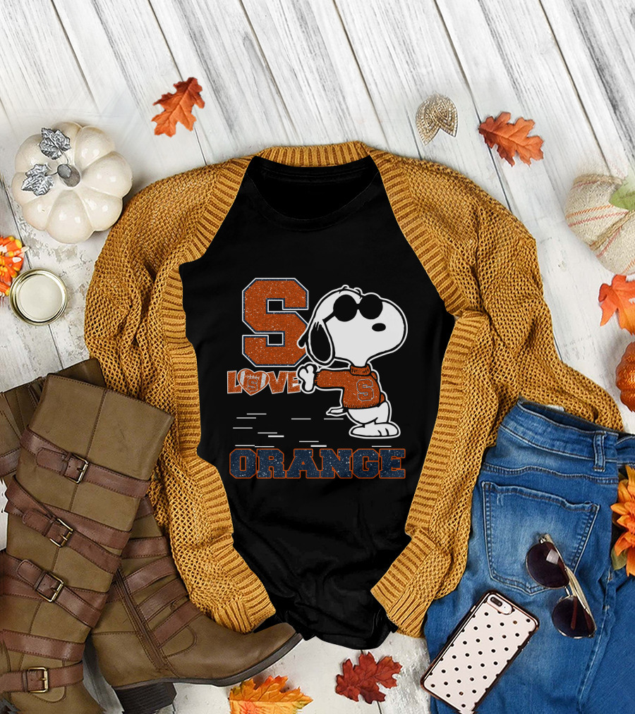 Snoopy Love Syracuse Orange Football T-Shirt