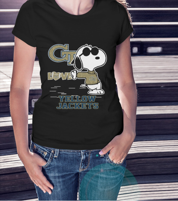 GT Snoopy Love Georgia Tech Yellow Jackets T-Shirt
