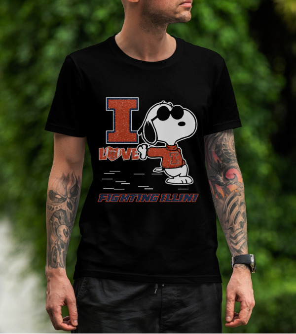 I Love Snoopy Illinois Fighting Illini T-Shirt