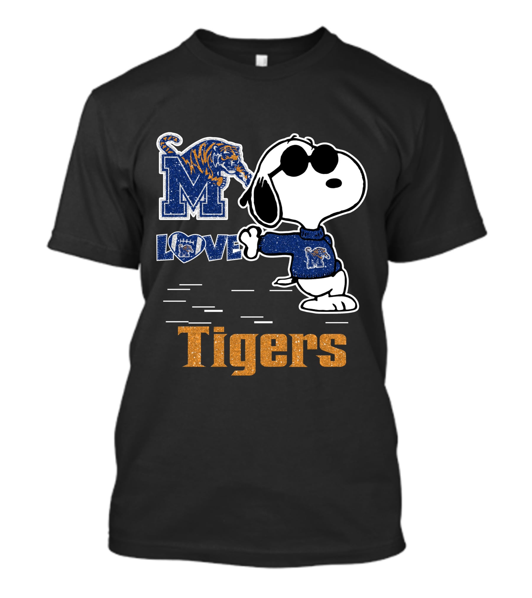 Snoopy Memphis Tigers Love T-Shirt