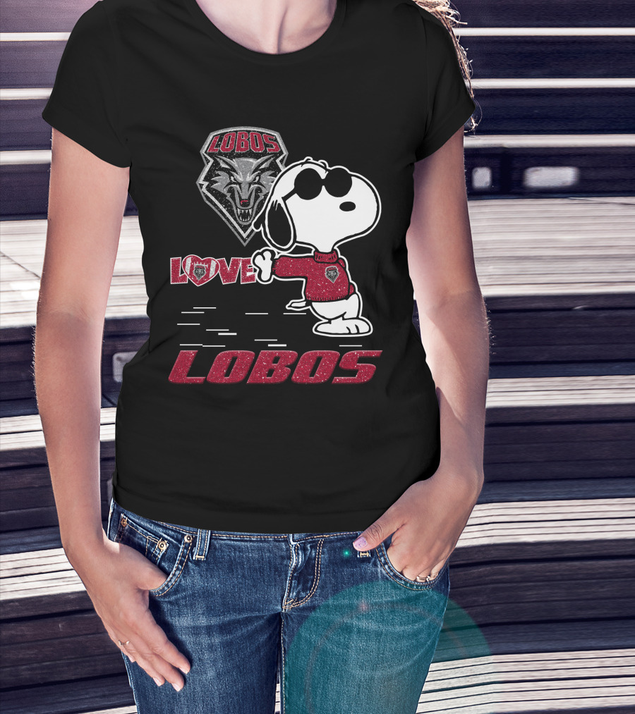 Snoopy Love New Mexico Lobos Wolf T-Shirt