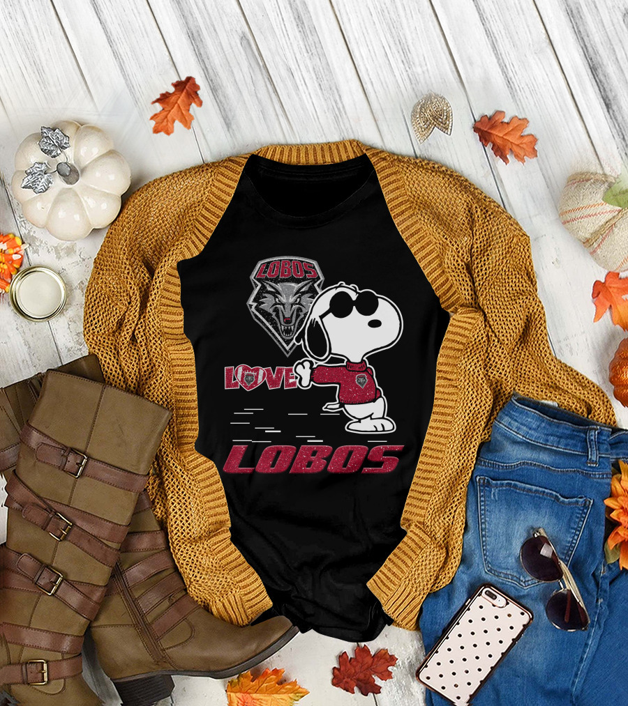 Snoopy Love New Mexico Lobos Wolf T-Shirt