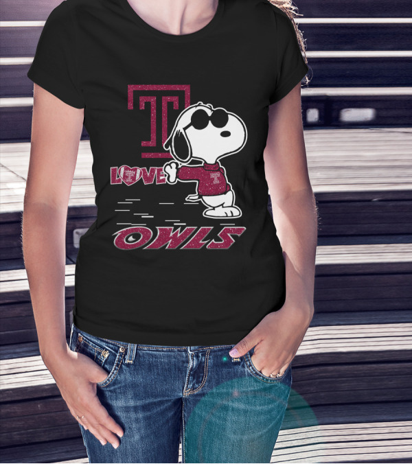 Snoopy Temple Owls Love T Sports T-Shirt