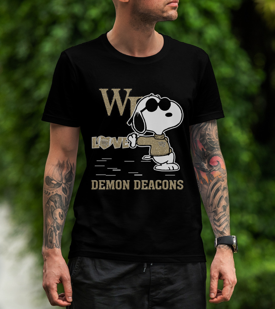 Snoopy Love Wake Forest Demon Deacons WD T-Shirt